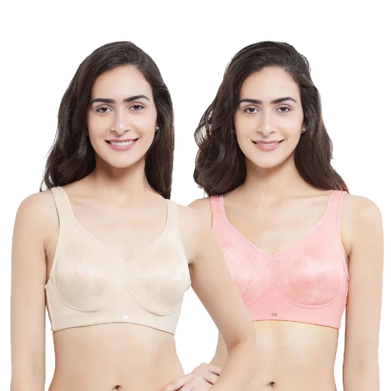 Minimizer Full Coverage Non Wired Bra (Pack Of 2) CB-325 Lace Back Bra