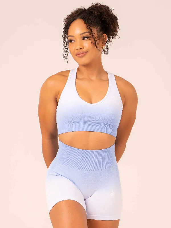 Ombre Seamless Sports Bra - Cornflower Blue Ombre Comfort Fit Bralette