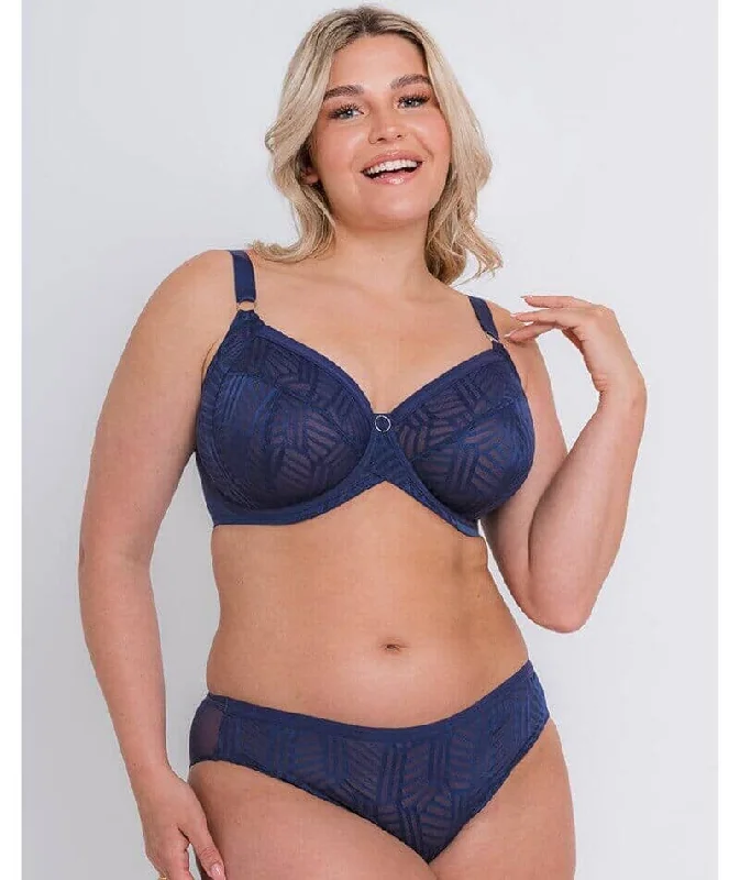 Wonder Vibe Full Cup Side Support Bra In Navy - Curvy Kate Limited Full Support Bra