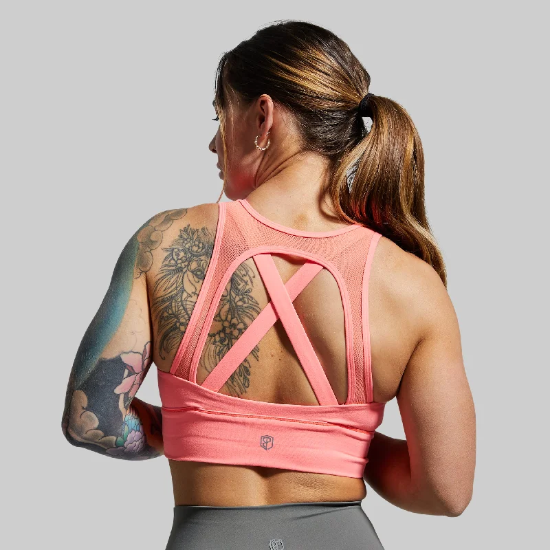 X-Factor Sports Bra (Coral) Elegant Lace Bralette