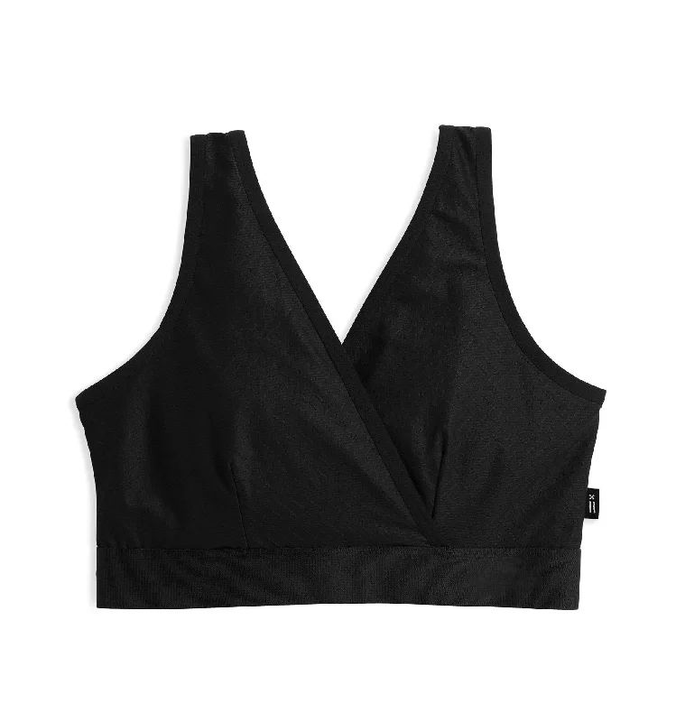 Adaptable Crossover Cutout Bra - Traveler Black Soft Cotton Bra