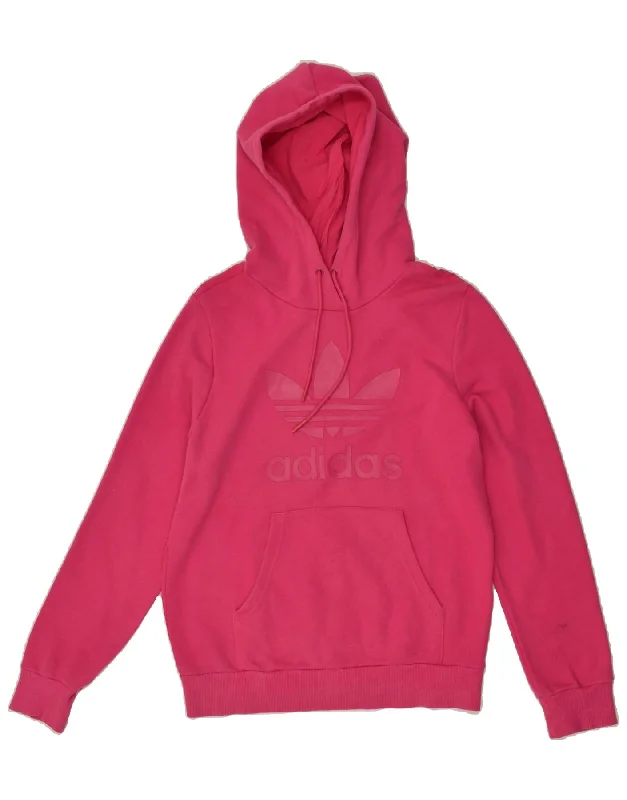 ADIDAS Womens Graphic Hoodie Jumper UK 12 Medium Pink Cotton Hoodie with Hem Elastic Stretchable Comfortable ADIDAS Womens Graphic Hoodie Jumper UK 12 Medium Pink Cotton Hoodie with Hem Elastic Stretchable Comfortable