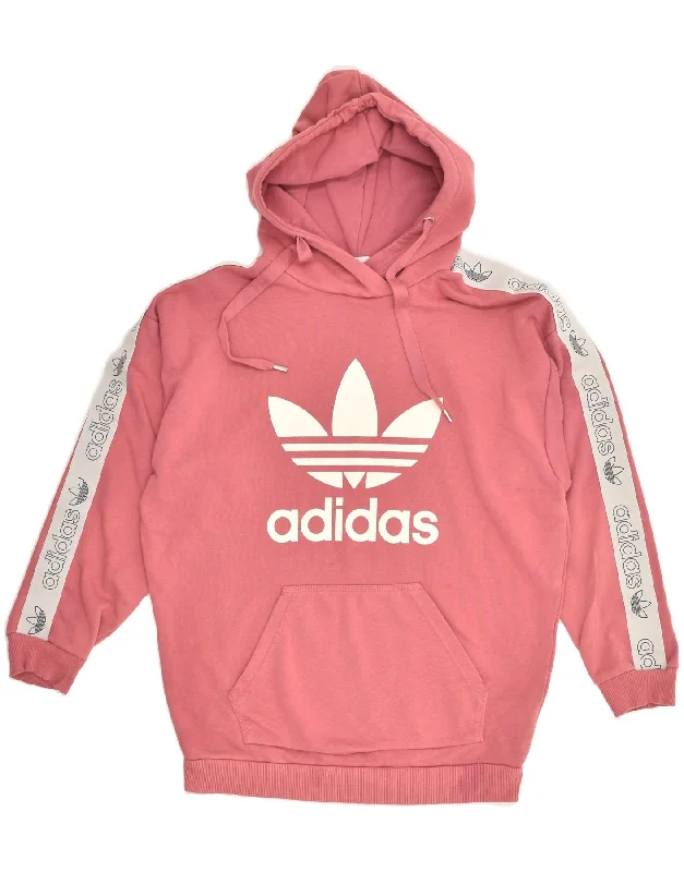 ADIDAS Womens Graphic Hoodie Jumper UK 12 Medium Pink Cotton Hoodie with Sequins Glamorous Eye-catching ADIDAS Womens Graphic Hoodie Jumper UK 12 Medium Pink Cotton Hoodie with Sequins Glamorous Eye-catching