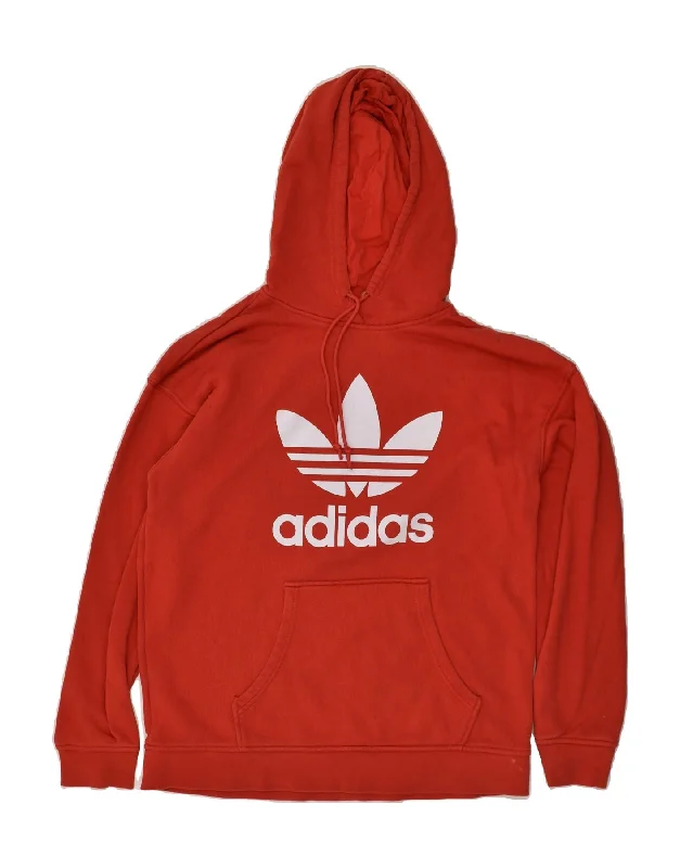 ADIDAS Womens Graphic Hoodie Jumper UK 14 Medium Red Cotton Hoodie with Contrast Stitching Detailed Premium ADIDAS Womens Graphic Hoodie Jumper UK 14 Medium Red Cotton Hoodie with Contrast Stitching Detailed Premium