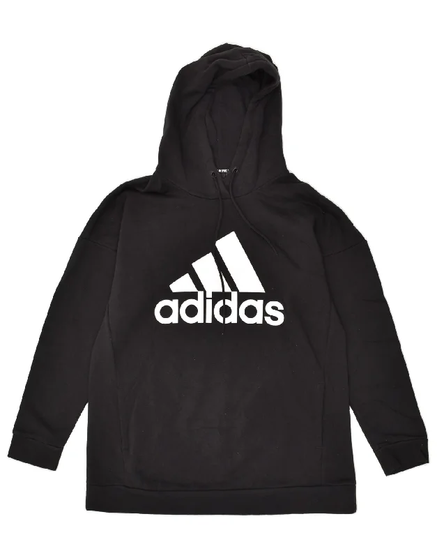 ADIDAS Womens Graphic Hoodie Jumper UK 16/18 Large Black Cotton Hoodie with Longline Fit Extended Stylish ADIDAS Womens Graphic Hoodie Jumper UK 16/18 Large Black Cotton Hoodie with Longline Fit Extended Stylish