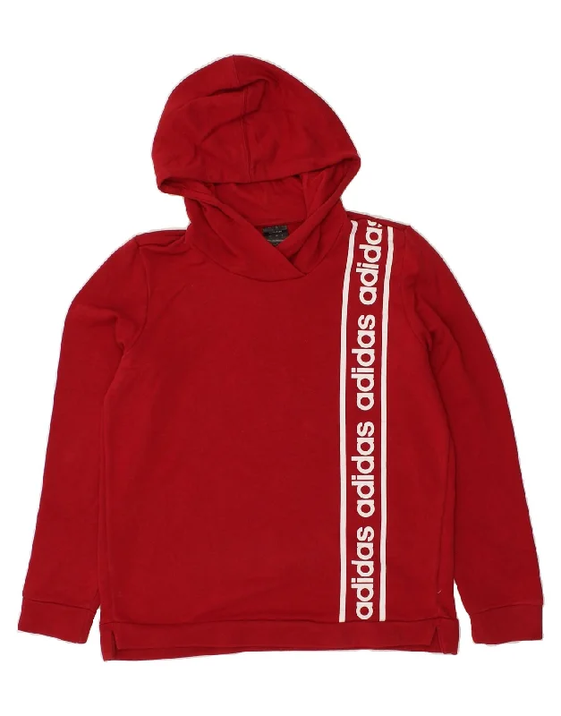 ADIDAS Womens Graphic Hoodie Jumper UK 16/18 Large Red Cotton Hoodie with Hidden Zipper Minimalist Clean ADIDAS Womens Graphic Hoodie Jumper UK 16/18 Large Red Cotton Hoodie with Hidden Zipper Minimalist Clean