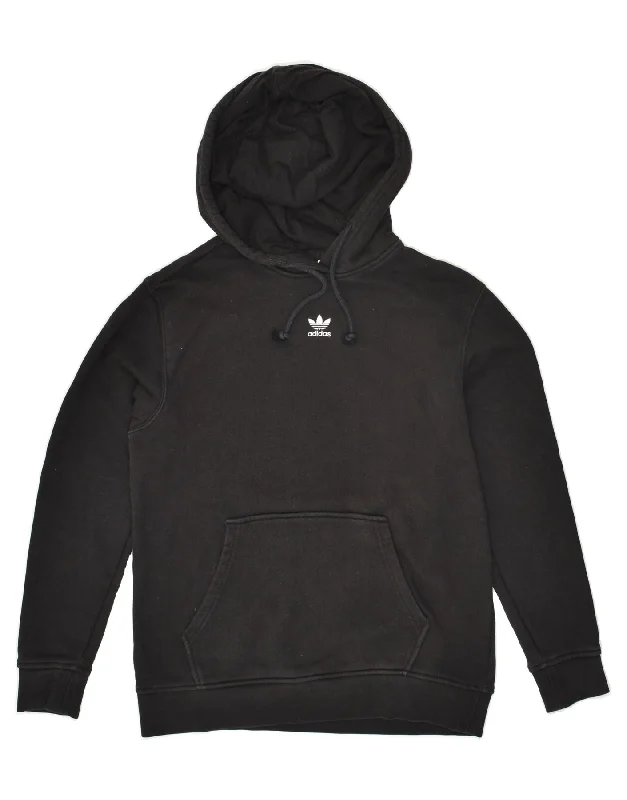 ADIDAS Womens Hoodie Jumper UK 10 Small Black Cotton Hoodie with Snap Buttons Easy Quick ADIDAS Womens Hoodie Jumper UK 10 Small Black Cotton Hoodie with Snap Buttons Easy Quick