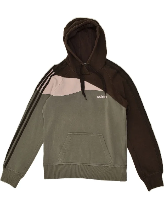 ADIDAS Womens Hoodie Jumper UK 12 Medium Brown Colourblock Cotton Hoodie with Gradient Ombre Colorful ADIDAS Womens Hoodie Jumper UK 12 Medium Brown Colourblock Cotton Hoodie with Gradient Ombre Colorful