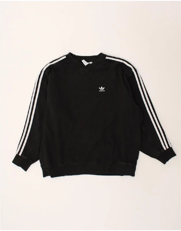 ADIDAS Womens Oversized Sweatshirt Jumper UK 4 XS Black Hoodie with Typography Text Message ADIDAS Womens Oversized Sweatshirt Jumper UK 4 XS Black Hoodie with Typography Text Message