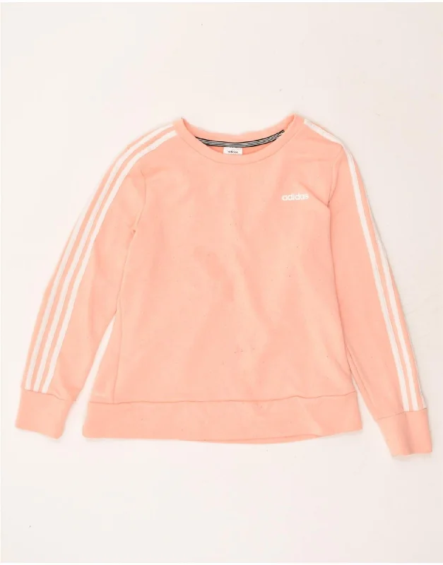 ADIDAS Womens Sweatshirt Jumper UK 12-14 Medium Pink Cotton Hoodie with Typography Text Message ADIDAS Womens Sweatshirt Jumper UK 12-14 Medium Pink Cotton Hoodie with Typography Text Message