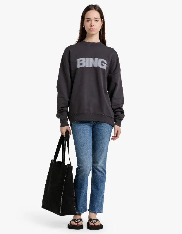 Miles Sweatshirt Blur - Vintage Black Hoodie with Pattern Geometric Abstract
