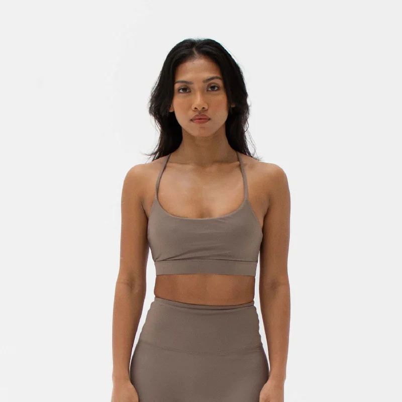 Base Scoop Bra Mocha Feminine Lace Bra