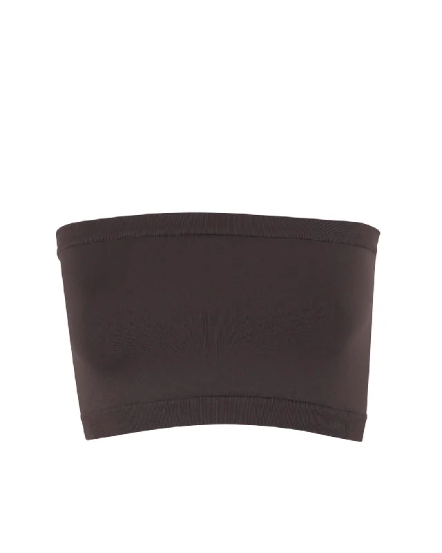 CAPTIVATING Bandeau Bra Top | Chocolate Brown Seamless Fit Bra