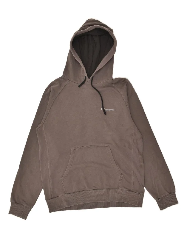 CHAMPION Womens Hoodie Jumper UK 18 XL Grey Cotton Hoodie with Contrast Stitching Detailed Premium CHAMPION Womens Hoodie Jumper UK 18 XL Grey Cotton Hoodie with Contrast Stitching Detailed Premium