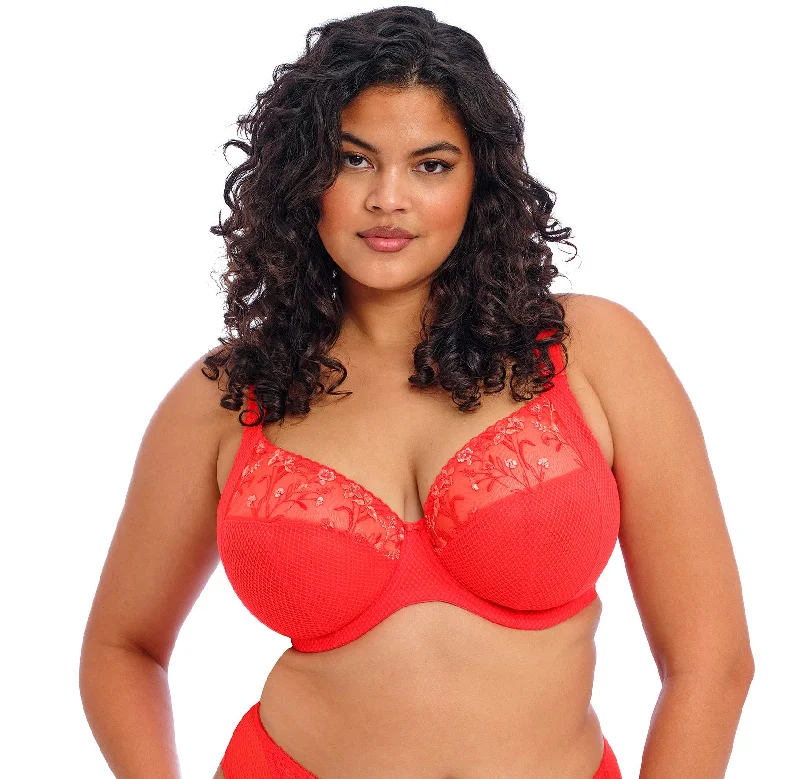 Charley EL4380 - Plunge Bra - FASHION Color - Salsa Red Chic Lace Bra