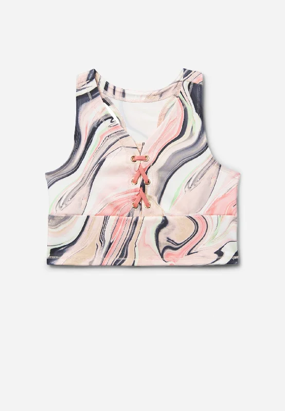 Collection X by Justice Patterned Long Line Bra Lightweight Cotton Bra