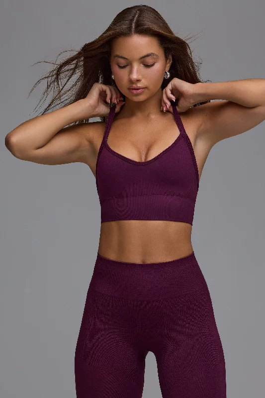 Define Luxe Multiway Sports Bra in Grape Contour Bra Style