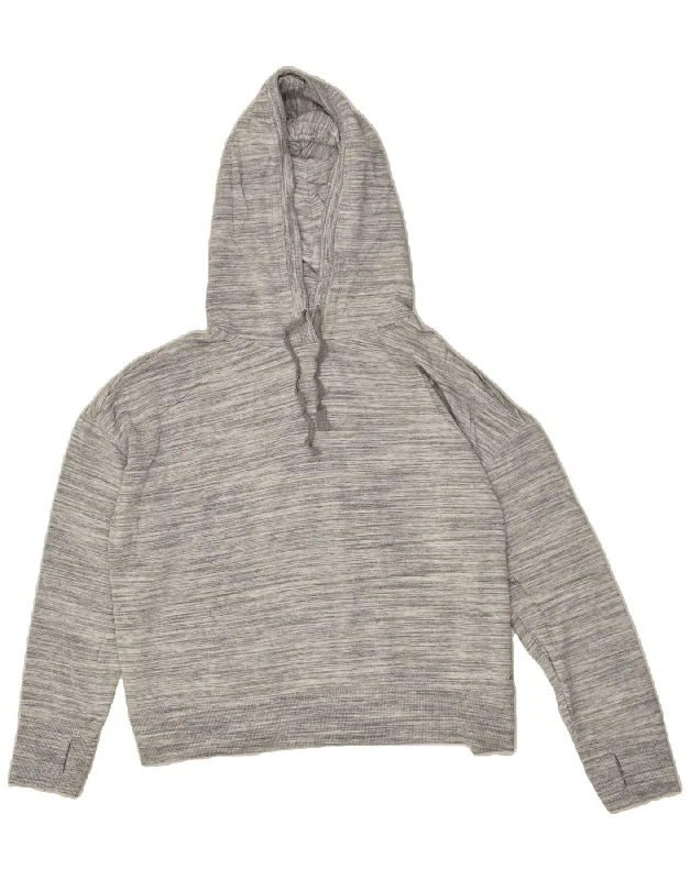 EDDIE BAUER Womens Oversized Hoodie Jumper UK 14 Medium Grey Modal Hoodie with Print Artistic Unique EDDIE BAUER Womens Oversized Hoodie Jumper UK 14 Medium Grey Modal Hoodie with Print Artistic Unique