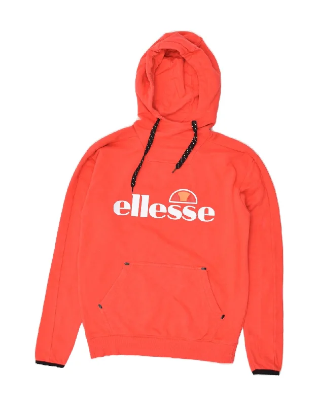 ELLESSE Womens Graphic Hoodie Jumper UK 14 Large Red Cotton Hoodie with Hem Patch Decorative Personalized ELLESSE Womens Graphic Hoodie Jumper UK 14 Large Red Cotton Hoodie with Hem Patch Decorative Personalized
