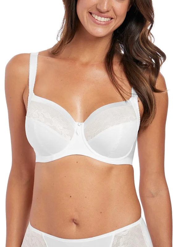 Fantasie Illusion Side Support Bra, White Comfortable Lounge Bra