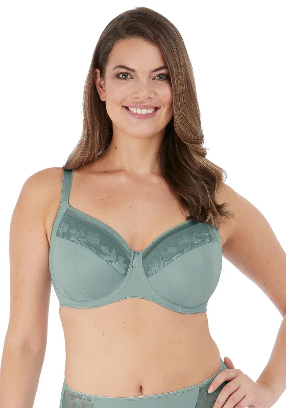 Fantasie Illusion Side Support Bra, Willow Blue Elegant Satin Bralette