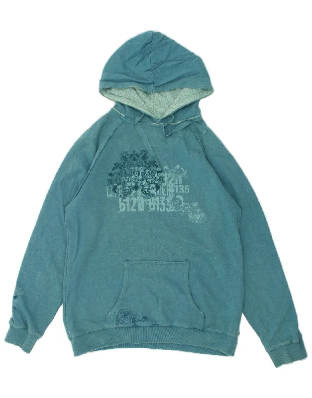 FAT FACE Womens Graphic Hoodie Jumper UK 12 Medium Blue Cotton Hoodie with High-Low Hem Asymmetrical Trendy FAT FACE Womens Graphic Hoodie Jumper UK 12 Medium Blue Cotton Hoodie with High-Low Hem Asymmetrical Trendy