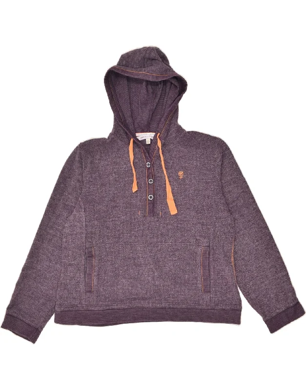 FAT FACE Womens Hoodie Jumper UK 16 Large Purple Cotton Hoodie with High Neck Warm Protective FAT FACE Womens Hoodie Jumper UK 16 Large Purple Cotton Hoodie with High Neck Warm Protective