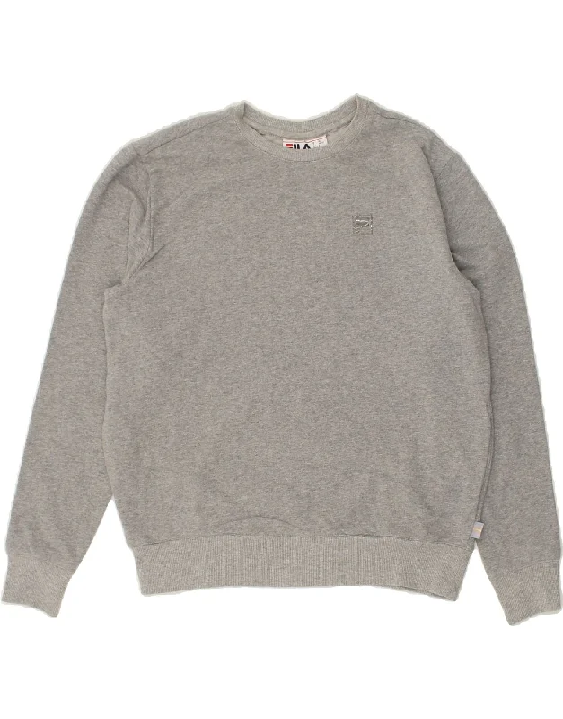FILA Womens Sweatshirt Jumper UK 10 Small Grey Cotton Hoodie with Half-Zip Sporty Casual FILA Womens Sweatshirt Jumper UK 10 Small Grey Cotton Hoodie with Half-Zip Sporty Casual