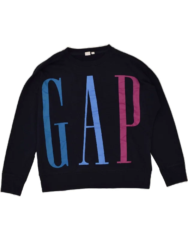 GAP Womens Graphic Sweatshirt Jumper UK 10 Small Navy Blue Cotton Hoodie Dress Longline Feminine GAP Womens Graphic Sweatshirt Jumper UK 10 Small Navy Blue Cotton Hoodie Dress Longline Feminine
