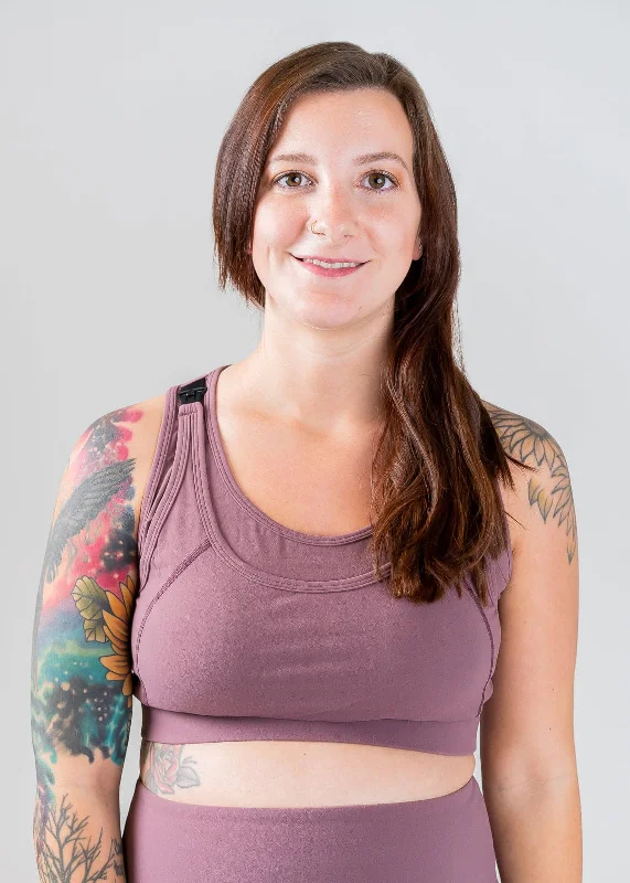 Maternity Nursing Sports Bra |  Plum Seamless Push-Up Bra