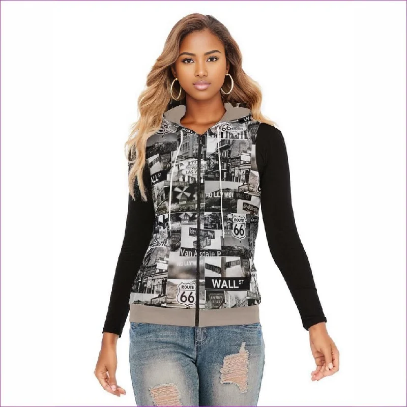 Greyed Streets Womens Sleeveless Zipper Hoodie Hoodie with Reflective Safety Nightwear Greyed Streets Womens Sleeveless Zipper Hoodie Hoodie with Reflective Safety Nightwear