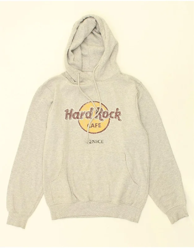 HARD ROCK CAFE Womens Venice Graphic Hoodie Jumper UK 14 Medium Grey Hoodie with Emblem Brand Identity HARD ROCK CAFE Womens Venice Graphic Hoodie Jumper UK 14 Medium Grey Hoodie with Emblem Brand Identity