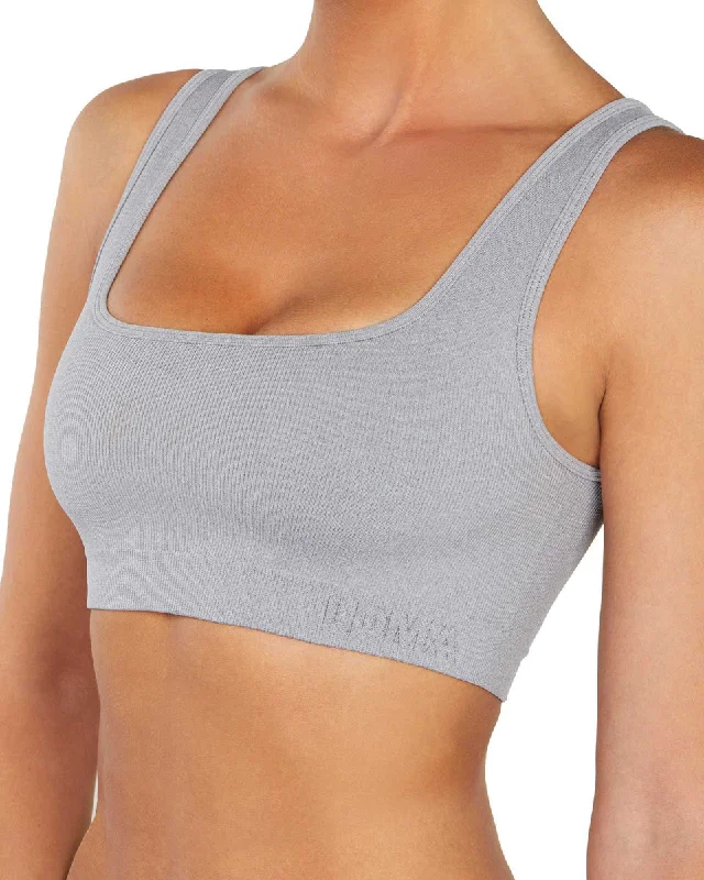 Heather High Sculpt Rib Bra Supportive Cotton Bra