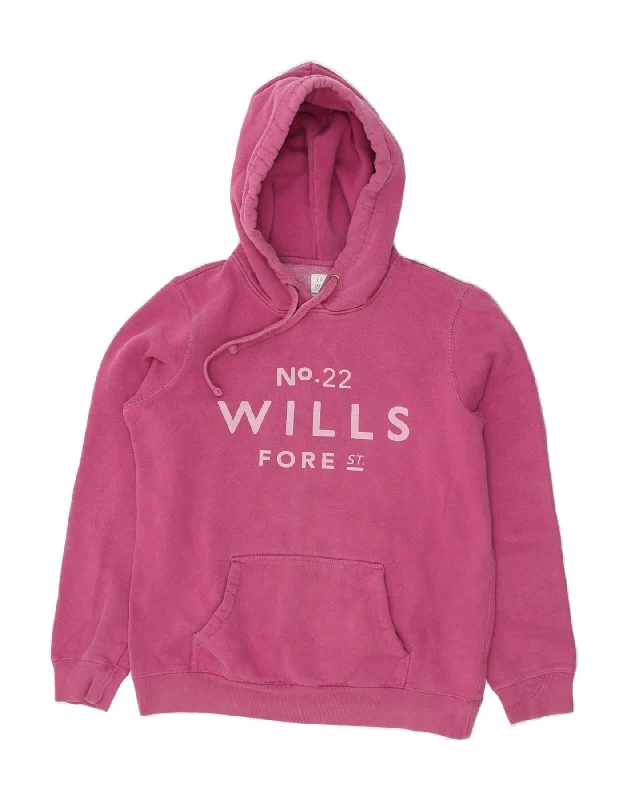 JACK WILLS Womens Graphic Hoodie Jumper UK 12 Medium Pink Cotton Hoodie with Rhinestones Sparkly Elegant JACK WILLS Womens Graphic Hoodie Jumper UK 12 Medium Pink Cotton Hoodie with Rhinestones Sparkly Elegant