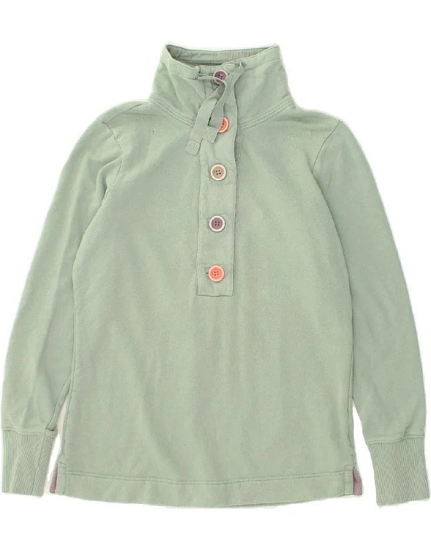 JOULES Womens Button Neck Sweatshirt Jumper UK 8 Small Green Cotton Hoodie with Half-Zip Sporty Casual JOULES Womens Button Neck Sweatshirt Jumper UK 8 Small Green Cotton Hoodie with Half-Zip Sporty Casual
