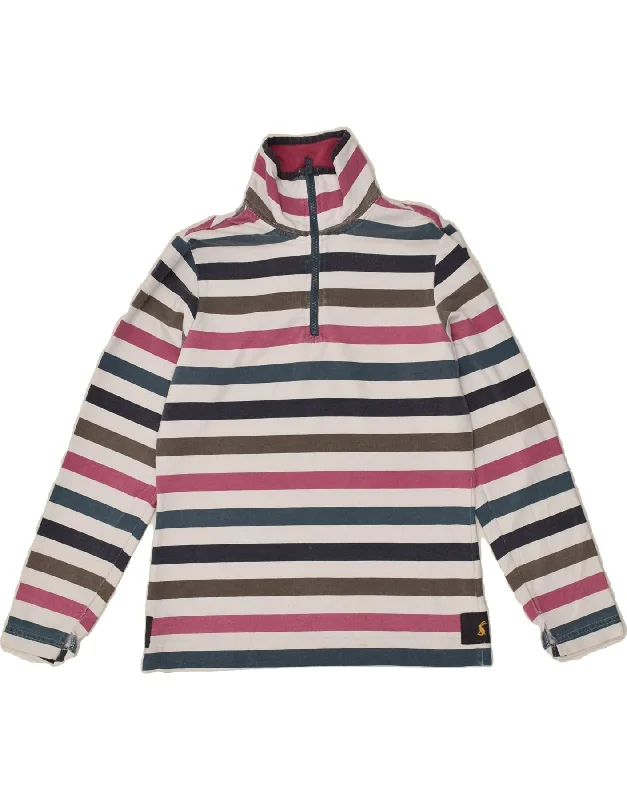 JOULES Womens Zip Neck Sweatshirt Jumper UK 10 Small Multicoloured Striped Hoodie with Hidden Zipper Minimalist Clean JOULES Womens Zip Neck Sweatshirt Jumper UK 10 Small Multicoloured Striped Hoodie with Hidden Zipper Minimalist Clean