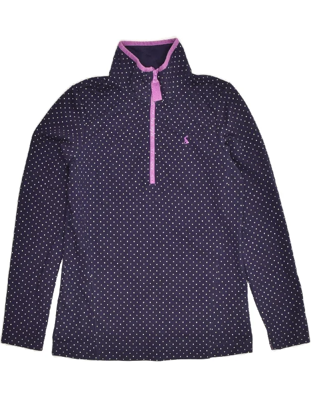 JOULES Womens Zip Neck Sweatshirt Jumper UK 10 Small Purple Polka Dot Hoodie with Slim Fit Tailored Modern JOULES Womens Zip Neck Sweatshirt Jumper UK 10 Small Purple Polka Dot Hoodie with Slim Fit Tailored Modern