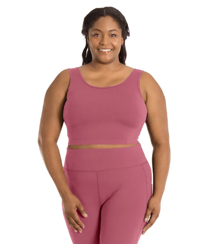 JunoStretch Full Fit Scoop Neck Bra Top Warm Mauve Breathable Sports Bra