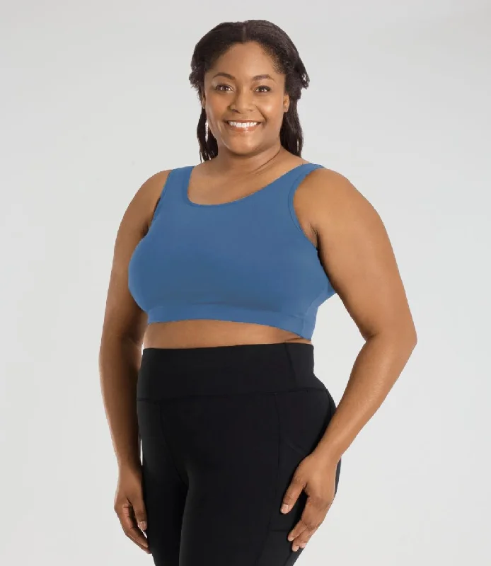 JunoStretch Scoop Neck Bra Top Serenity Blue Lace Back Bra