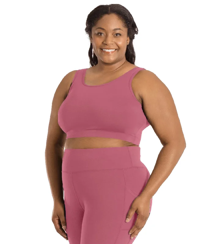 JunoStretch Scoop Neck Bra Top Warm Mauve Floral Lace Bra