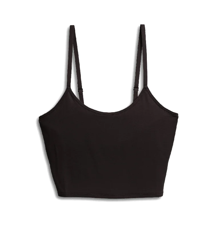 Longline Bra Top - TENCEL™ Modal Black Smooth Stretch Bra