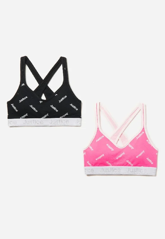 Patterned J Sport Crisscross Sports Bra 2 Pack Stylish Lace Bralette