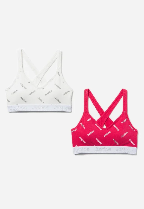 Patterned J Sport Crisscross Sports Bra 2 Pack Supportive Wireless Bra