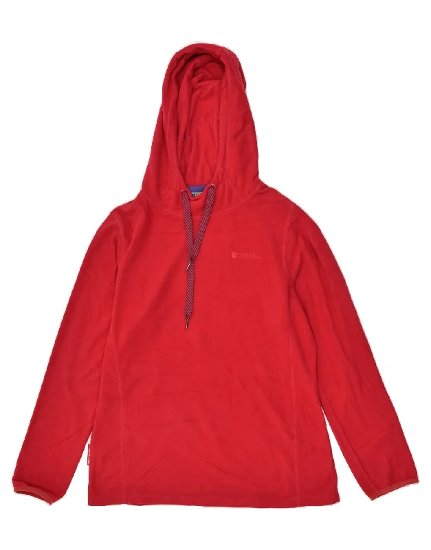 MOUNTAIN WAREHOUSE Womens Hooded Fleece Jumper UK 14 Large Red Polyester Hoodie with Gradient Ombre Colorful