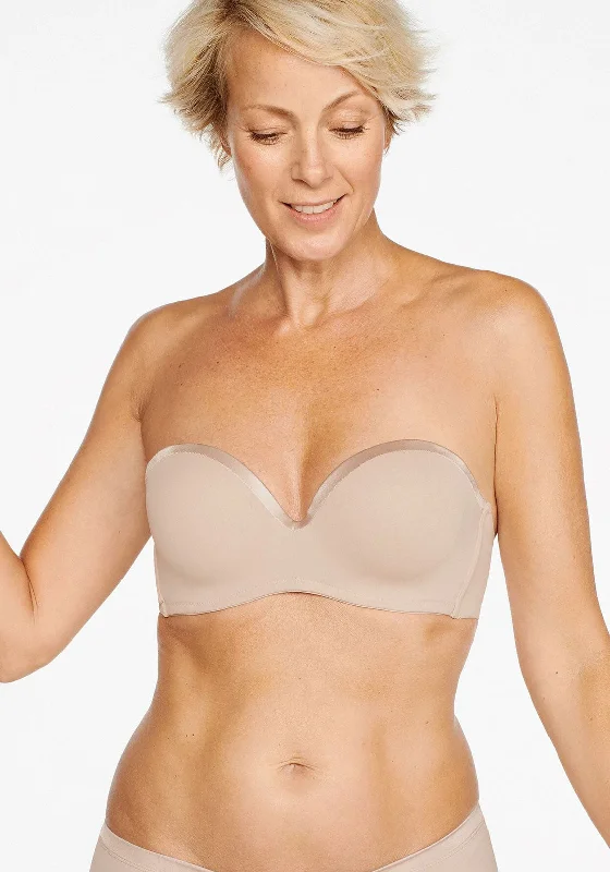 Naturana Multiway Underwired Strapless Bra, Light Beige Lightly Padded Bra