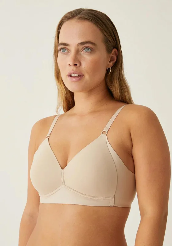Naturana Side Smoother Non Wire Bra, Beige Strapless Support Bra