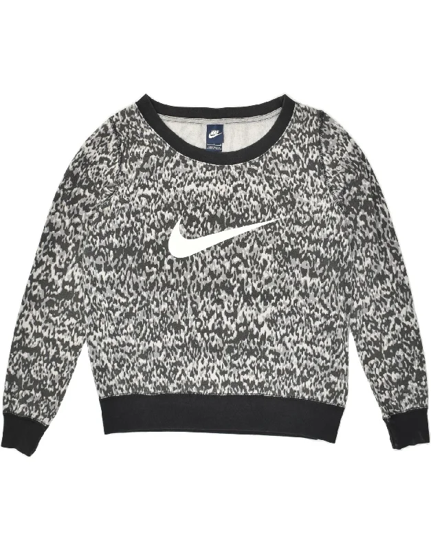 NIKE Womens Graphic Sweatshirt Jumper UK 16 Large Grey Flecked Zip Hoodie Drawstring Kangaroo Pocket NIKE Womens Graphic Sweatshirt Jumper UK 16 Large Grey Flecked Zip Hoodie Drawstring Kangaroo Pocket
