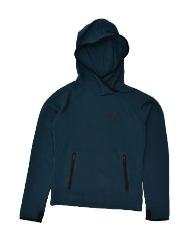 NIKE Womens Hoodie Jumper UK 10 Small Blue Cotton Hoodie with Elastic Waist Stretchable Comfortable NIKE Womens Hoodie Jumper UK 10 Small Blue Cotton Hoodie with Elastic Waist Stretchable Comfortable