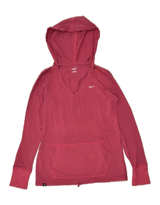 NIKE Womens Hoodie Jumper UK 12 Medium Burgundy Hooded Sweatshirt Casual Wear Street Style NIKE Womens Hoodie Jumper UK 12 Medium Burgundy Hooded Sweatshirt Casual Wear Street Style