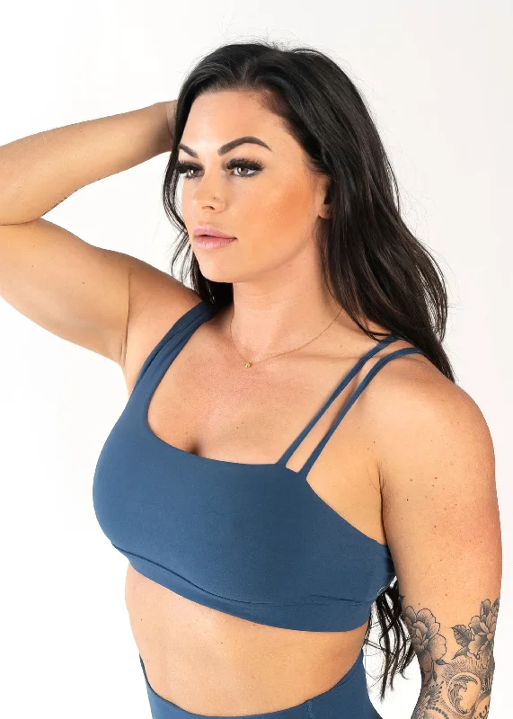NKD Asymmetrical Bra | Dark Blue Smooth Stretch Bra
